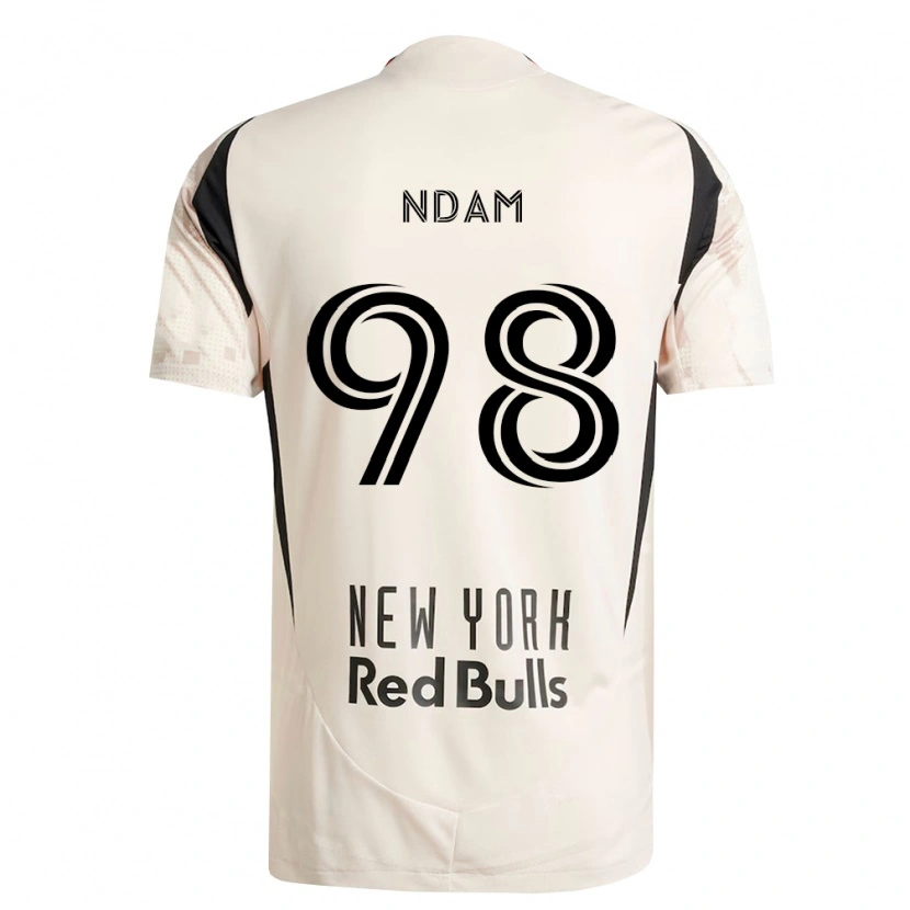Danxen Mænd Hassan Ndam #98 Råhvid Rød Sort Udebane Spillertrøjer 2026/27 Trøje T-Shirt