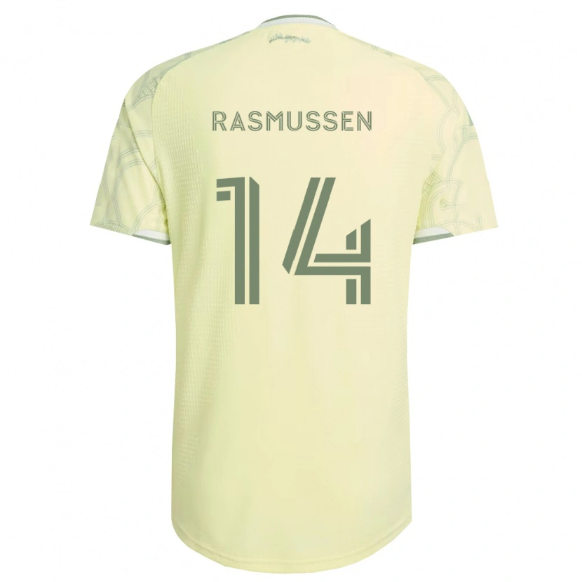 Danxen Mænd Justin Rasmussen #14 Beige Hvid Udebane Spillertrøjer 2026/27 Trøje T-Shirt