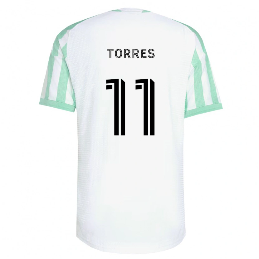 Danxen Mænd Facundo Torres #11 Lysegrøn Sort Hvid Udebane Spillertrøjer 2026/27 Trøje T-Shirt