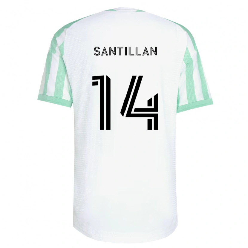 Danxen Mænd Jonathan Santillan #14 Lysegrøn Sort Hvid Udebane Spillertrøjer 2026/27 Trøje T-Shirt
