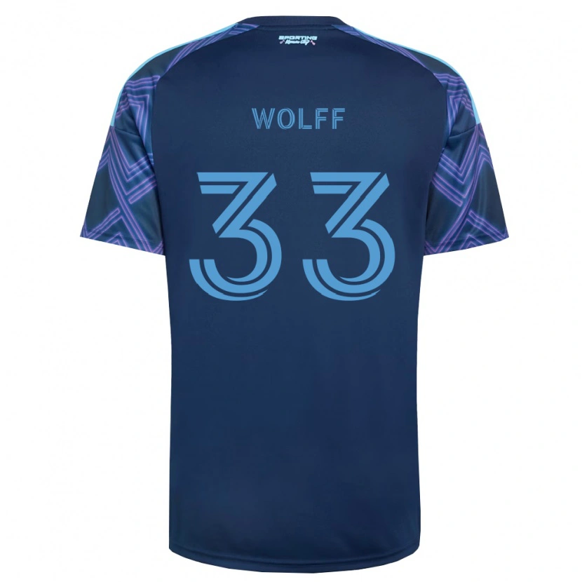 Danxen Mænd Owen Wolff #33 Kongelig Blå Lilla Udebane Spillertrøjer 2026/27 Trøje T-Shirt