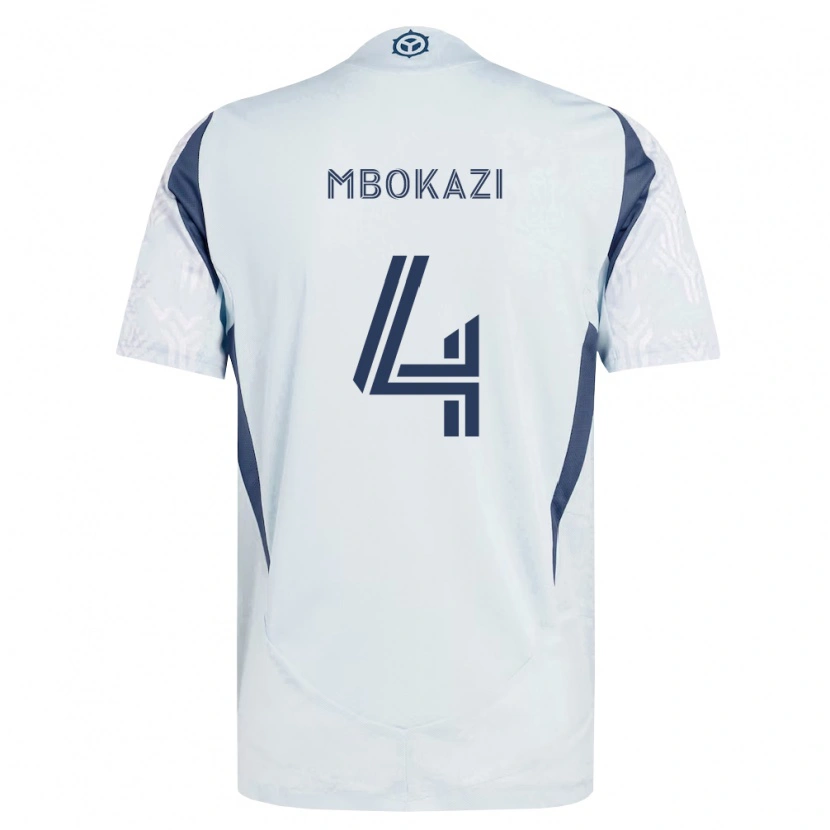 Danxen Mænd Mbekezeli Mbokazi #4 Blågrå Hvid Udebane Spillertrøjer 2026/27 Trøje T-Shirt