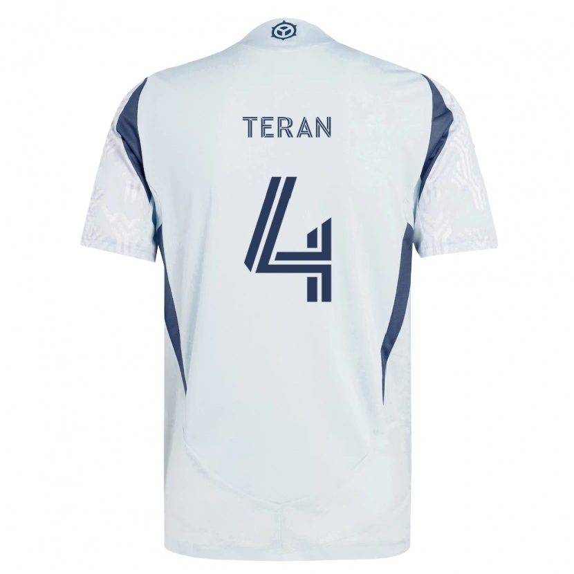 Danxen Mænd Carlos Terán #4 Blågrå Hvid Udebane Spillertrøjer 2026/27 Trøje T-Shirt