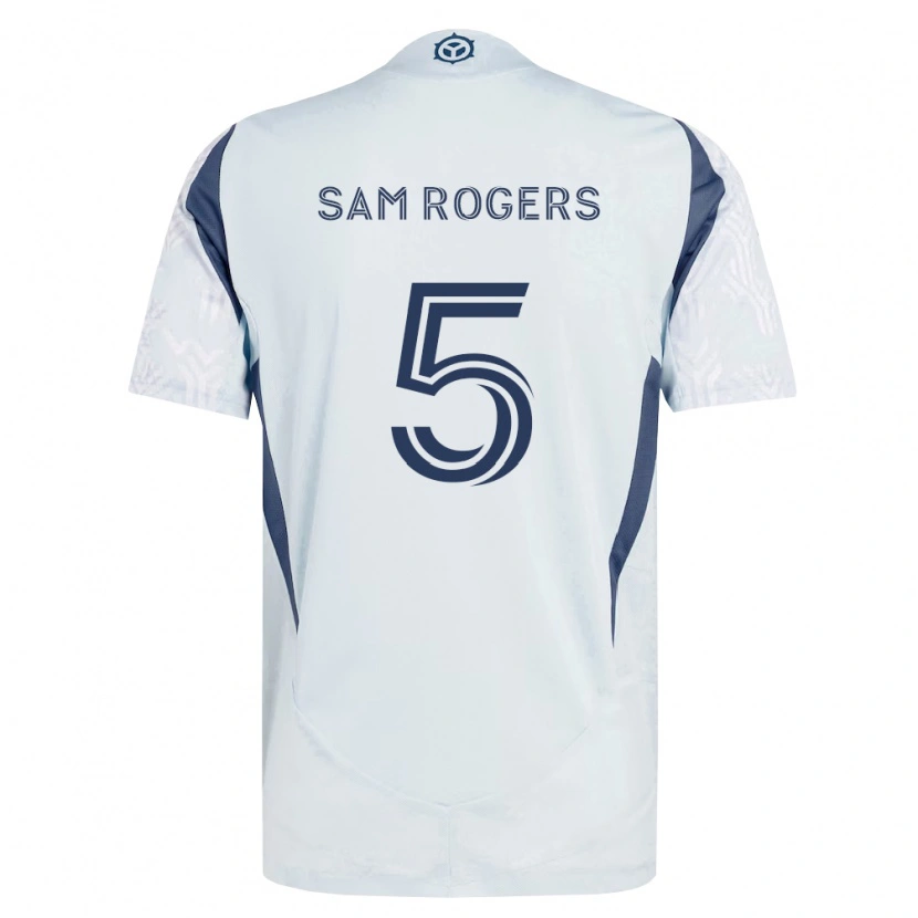 Danxen Mænd Sam Rogers #5 Blågrå Hvid Udebane Spillertrøjer 2026/27 Trøje T-Shirt