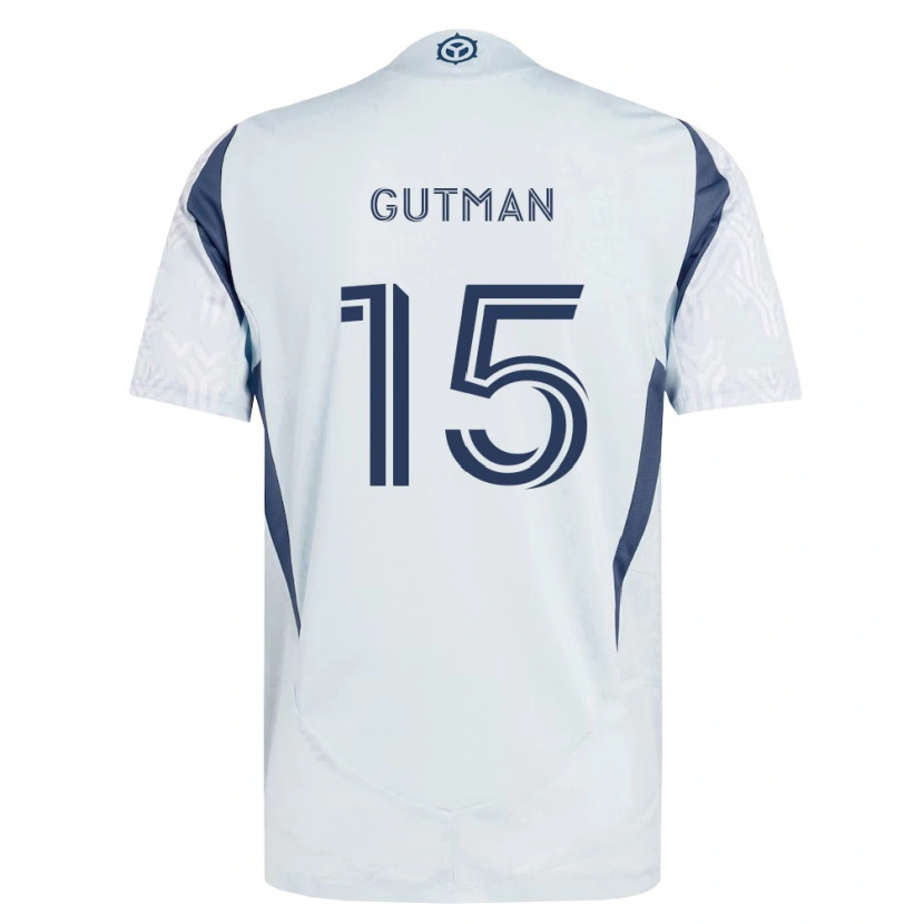 Danxen Mænd Andrew Gutman #15 Blågrå Hvid Udebane Spillertrøjer 2026/27 Trøje T-Shirt