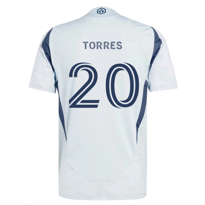 Danxen Mænd Jairo Torres #20 Blågrå Hvid Udebane Spillertrøjer 2026/27 Trøje T-Shirt