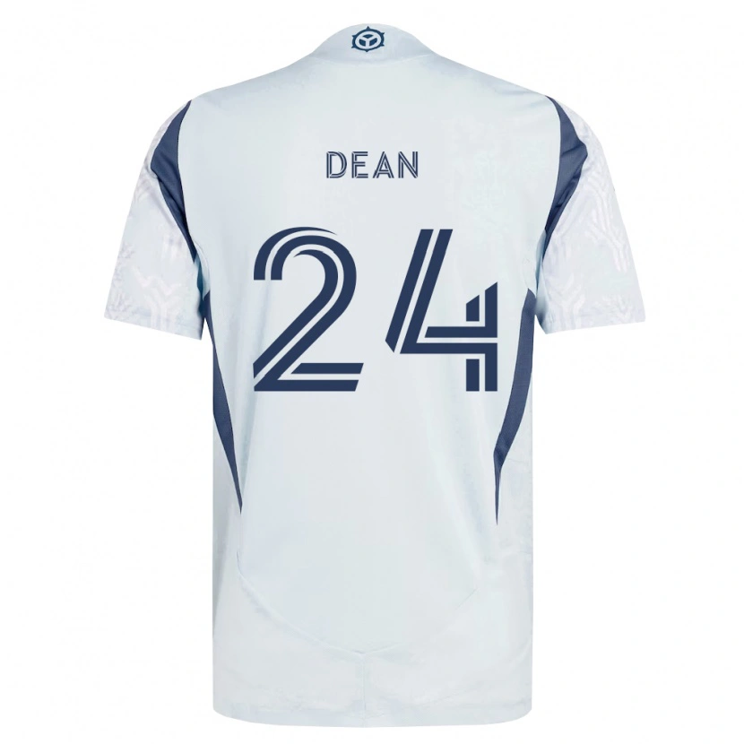 Danxen Mænd Jonathan Dean #24 Blågrå Hvid Udebane Spillertrøjer 2026/27 Trøje T-Shirt