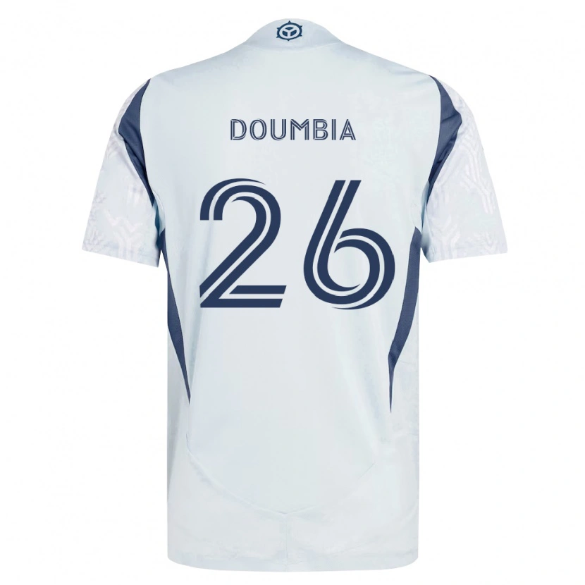 Danxen Mænd Ousmane Doumbia #26 Blågrå Hvid Udebane Spillertrøjer 2026/27 Trøje T-Shirt
