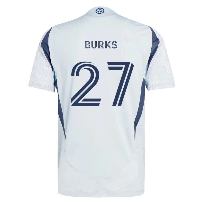 Danxen Mænd Kendall Burks #27 Blågrå Hvid Udebane Spillertrøjer 2026/27 Trøje T-Shirt