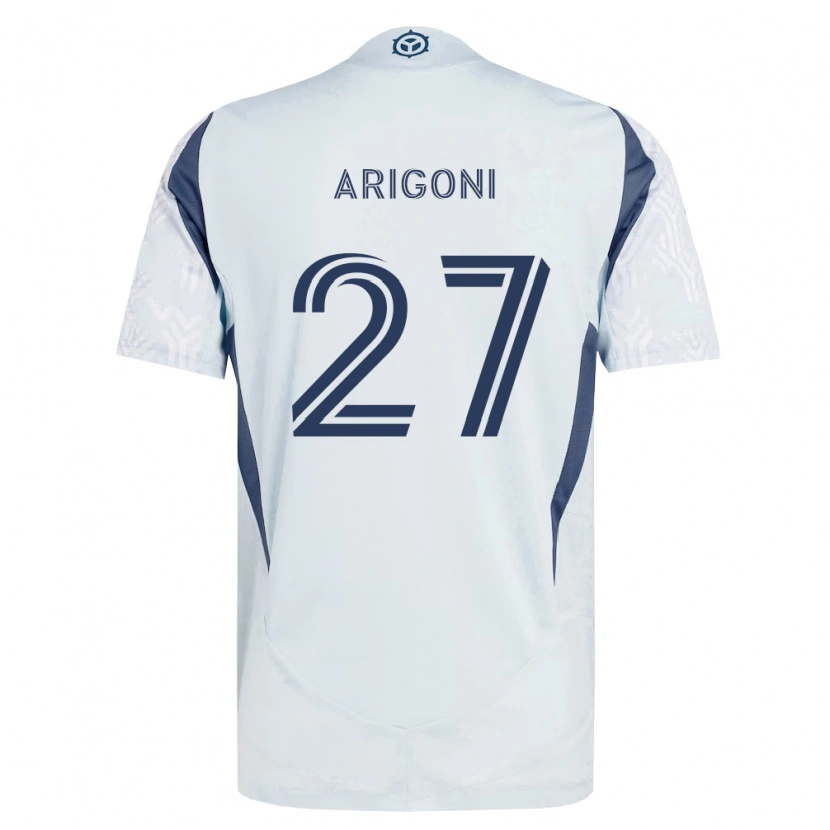 Danxen Mænd Allan Arigoni #27 Blågrå Hvid Udebane Spillertrøjer 2026/27 Trøje T-Shirt