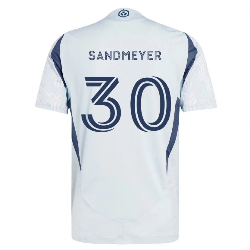 Danxen Mænd Jack Sandmeyer #30 Blågrå Hvid Udebane Spillertrøjer 2026/27 Trøje T-Shirt