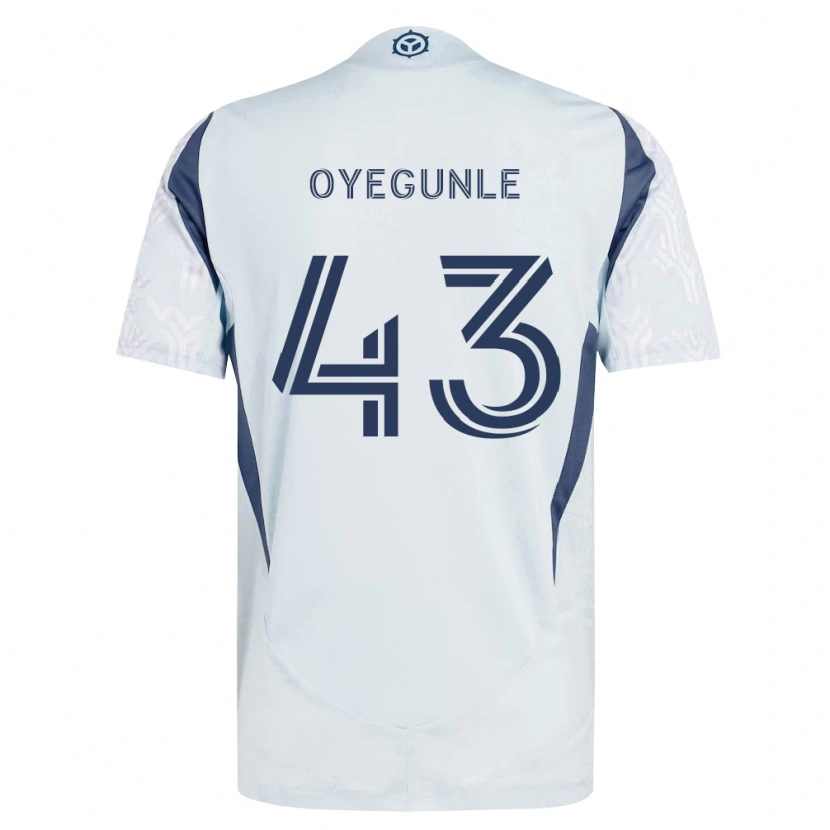 Danxen Mænd Olu Oyegunle #43 Blågrå Hvid Udebane Spillertrøjer 2026/27 Trøje T-Shirt