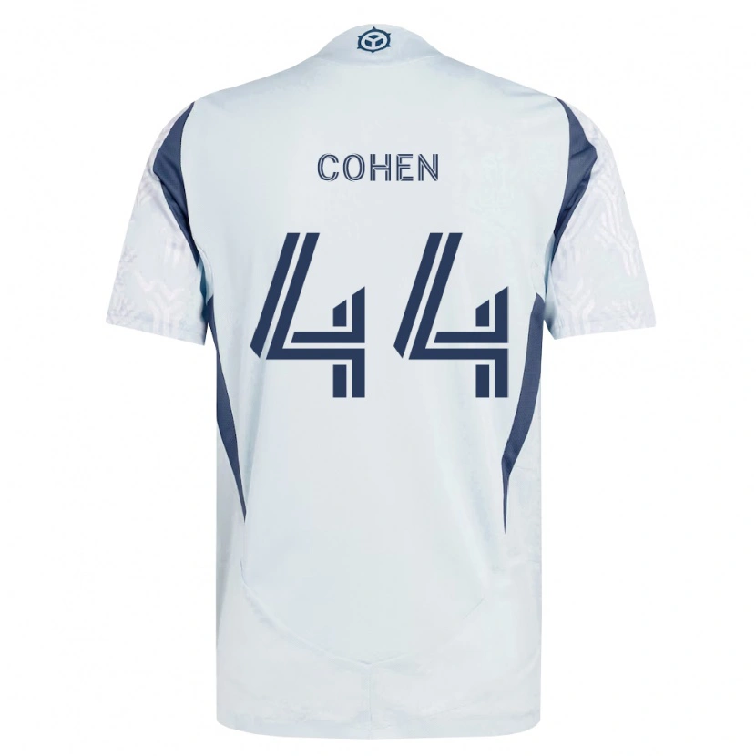 Danxen Mænd Josh Cohen #44 Blågrå Hvid Udebane Spillertrøjer 2026/27 Trøje T-Shirt