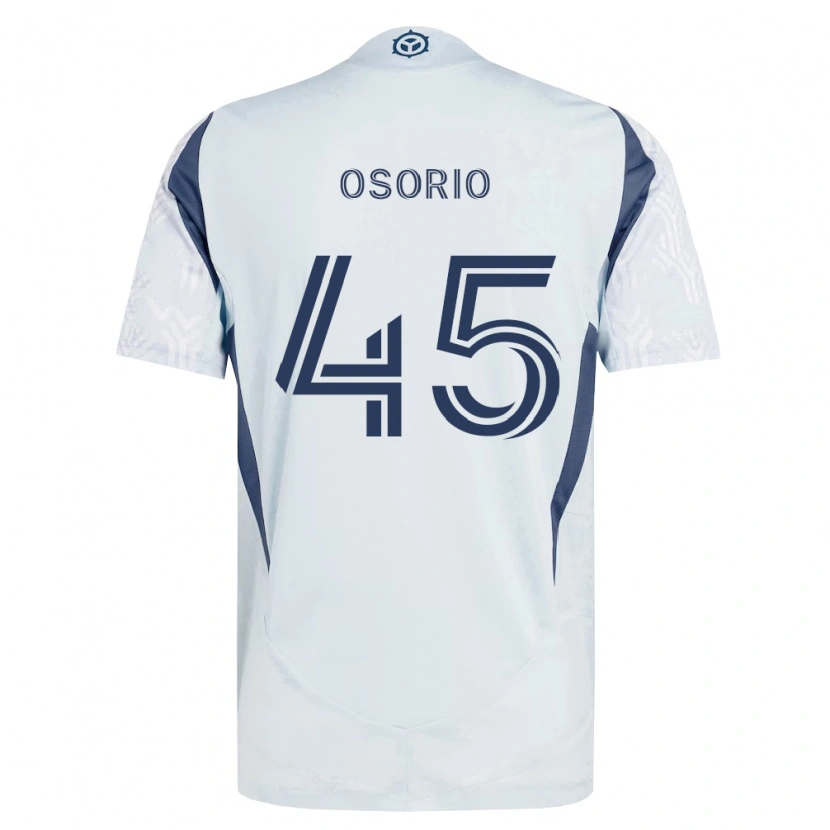 Danxen Mænd Harold Osorio #45 Blågrå Hvid Udebane Spillertrøjer 2026/27 Trøje T-Shirt