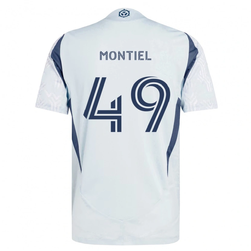 Danxen Mænd Jhonier Montiel #49 Blågrå Hvid Udebane Spillertrøjer 2026/27 Trøje T-Shirt