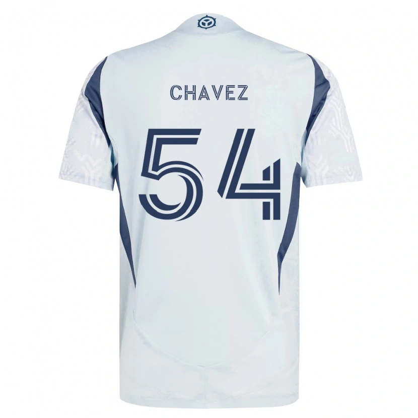 Danxen Mænd Emiliano Chavez #54 Blågrå Hvid Udebane Spillertrøjer 2026/27 Trøje T-Shirt
