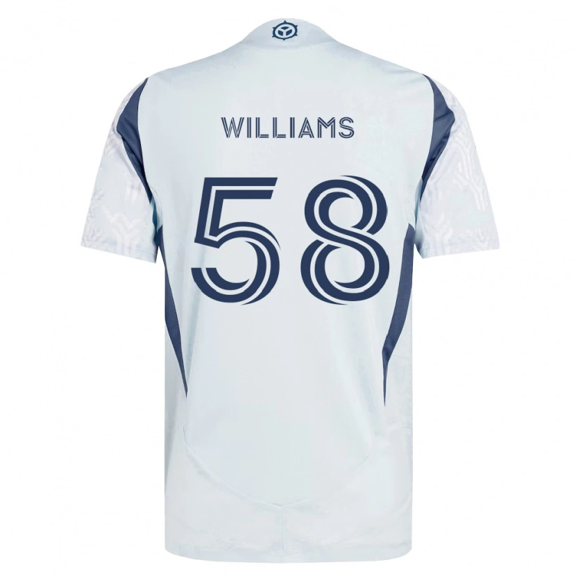 Danxen Mænd Brody Williams #58 Blågrå Hvid Udebane Spillertrøjer 2026/27 Trøje T-Shirt