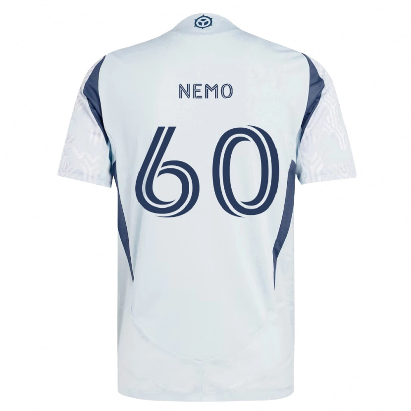 Danxen Mænd Jason Nemo #60 Blågrå Hvid Udebane Spillertrøjer 2026/27 Trøje T-Shirt
