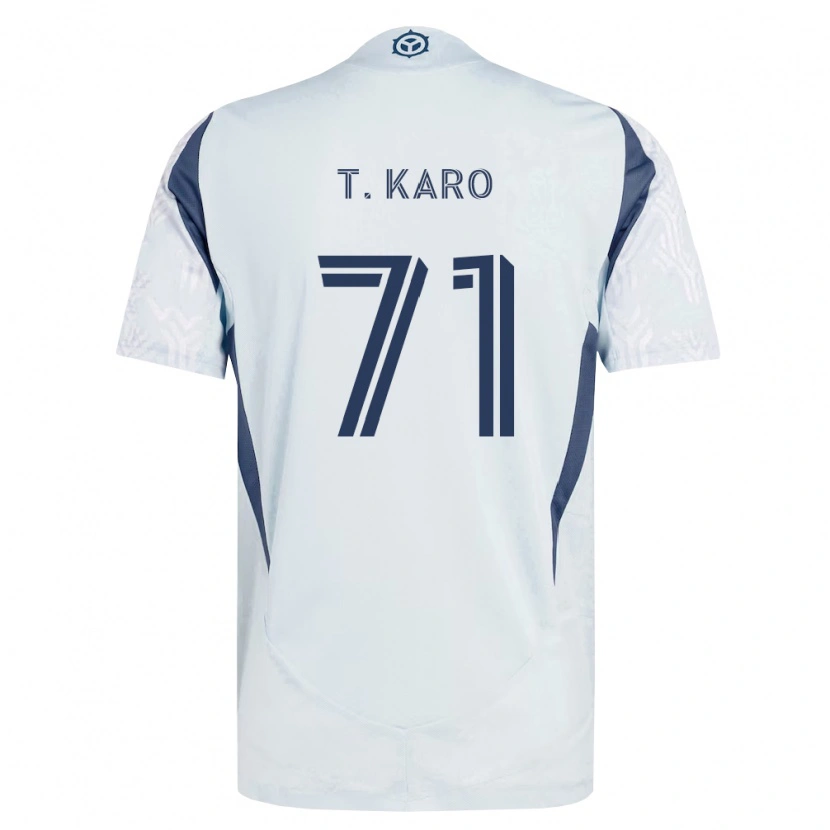 Danxen Mænd David Tchétchao Karo #71 Blågrå Hvid Udebane Spillertrøjer 2026/27 Trøje T-Shirt