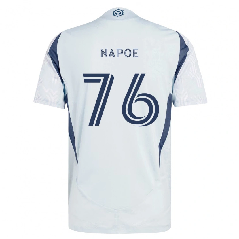 Danxen Mænd Milan Napoe #76 Blågrå Hvid Udebane Spillertrøjer 2026/27 Trøje T-Shirt