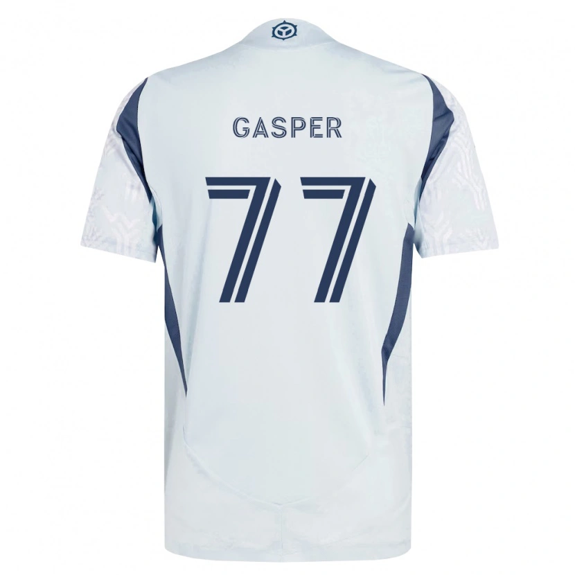 Danxen Mænd Chase Gasper #77 Blågrå Hvid Udebane Spillertrøjer 2026/27 Trøje T-Shirt