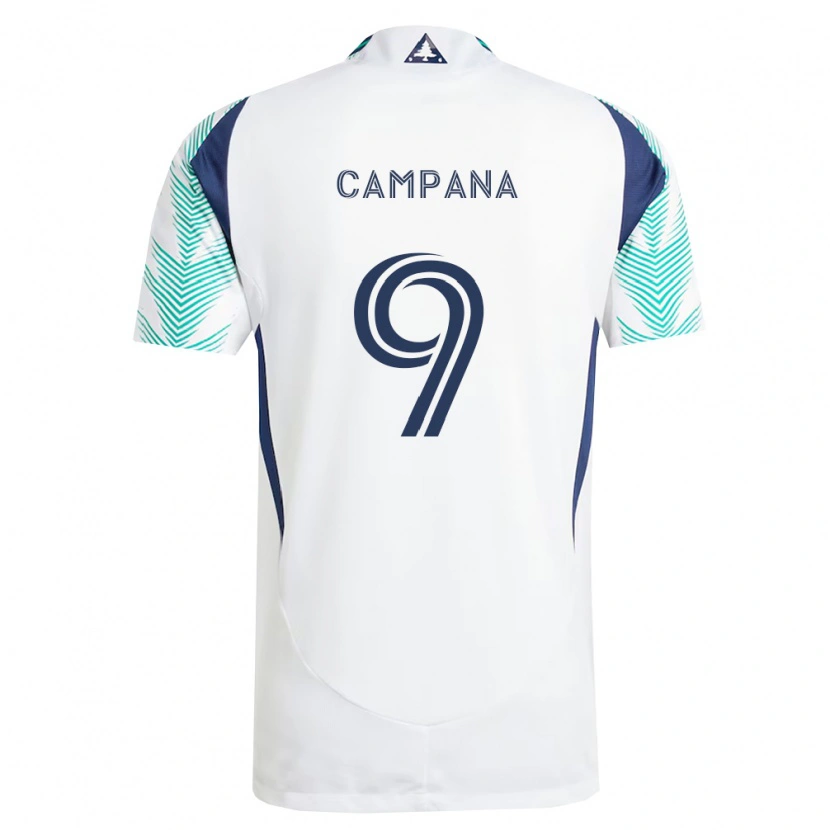 Danxen Mænd Leonardo Campana #9 Hvid Marineblå Lysegrøn Udebane Spillertrøjer 2026/27 Trøje T-Shirt