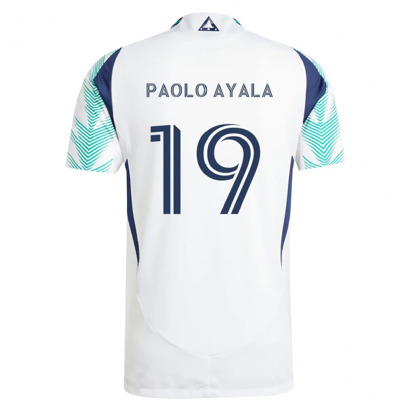 Danxen Mænd Paolo Ayala #19 Hvid Marineblå Lysegrøn Udebane Spillertrøjer 2026/27 Trøje T-Shirt