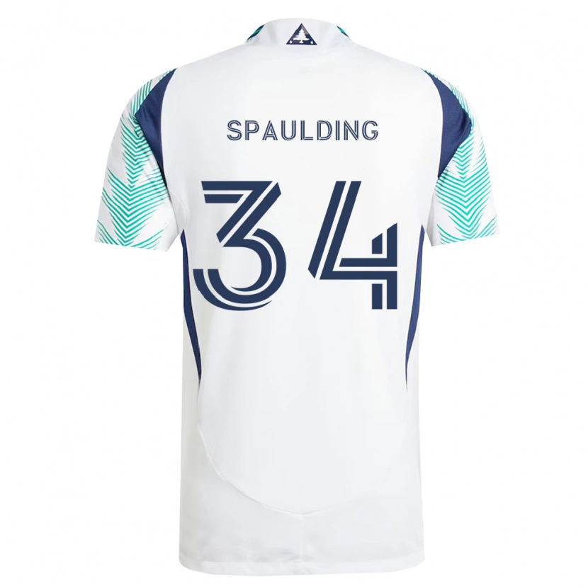 Danxen Mænd Ryan Spaulding #34 Hvid Marineblå Lysegrøn Udebane Spillertrøjer 2026/27 Trøje T-Shirt