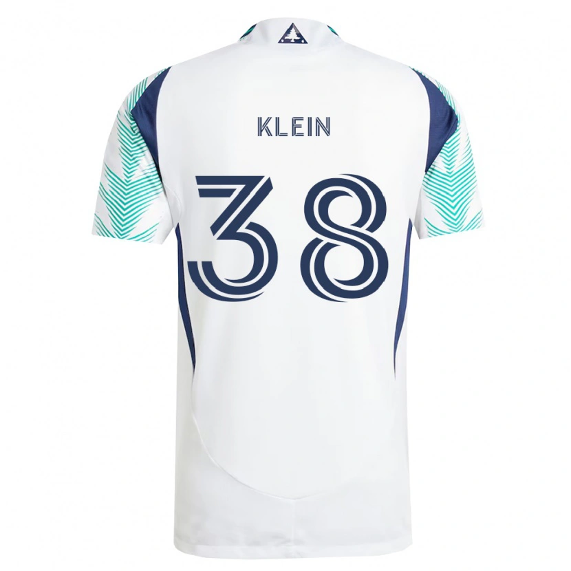 Danxen Mænd Eric Klein #38 Hvid Marineblå Lysegrøn Udebane Spillertrøjer 2026/27 Trøje T-Shirt