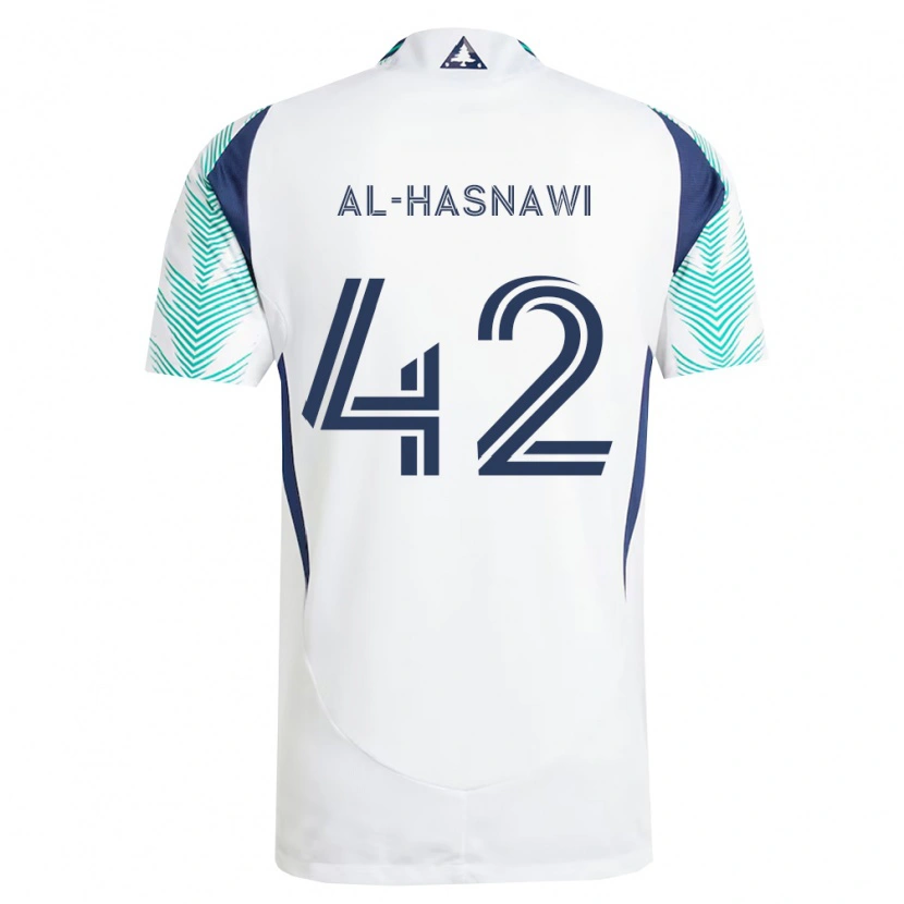 Danxen Mænd Moshtaba Al-Hasnawi #42 Hvid Marineblå Lysegrøn Udebane Spillertrøjer 2026/27 Trøje T-Shirt