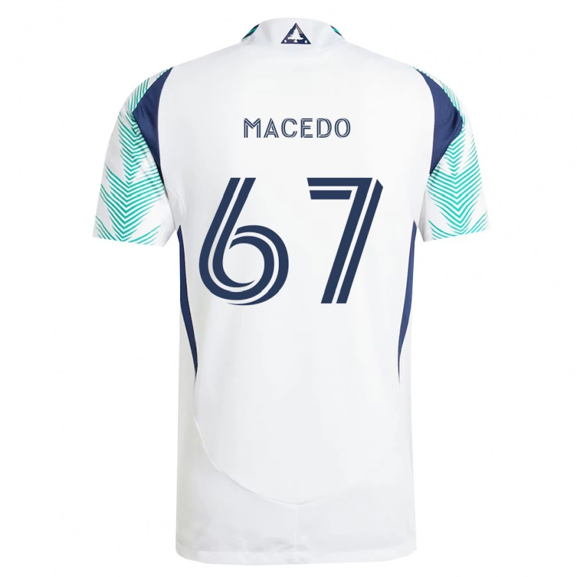 Danxen Mænd Josh Macedo #67 Hvid Marineblå Lysegrøn Udebane Spillertrøjer 2026/27 Trøje T-Shirt
