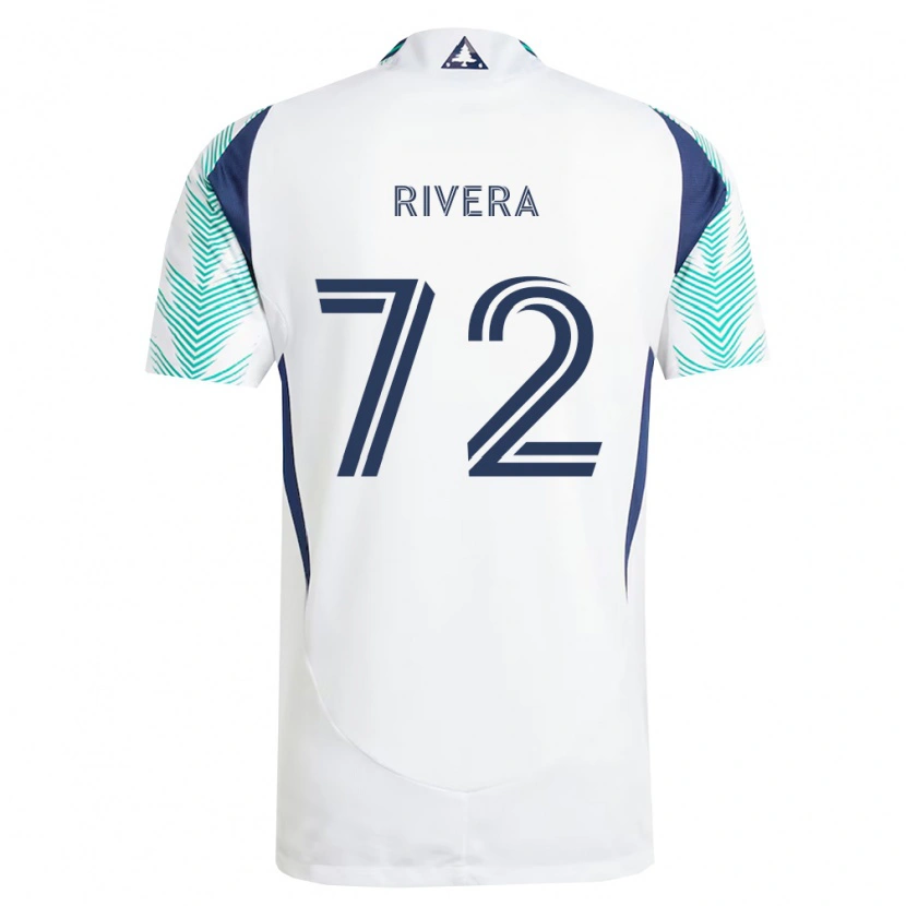 Danxen Mænd Damián Rivera #72 Hvid Marineblå Lysegrøn Udebane Spillertrøjer 2026/27 Trøje T-Shirt