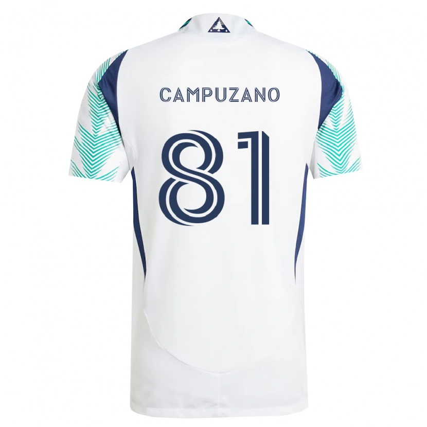 Danxen Mænd Nico Campuzano #81 Hvid Marineblå Lysegrøn Udebane Spillertrøjer 2026/27 Trøje T-Shirt
