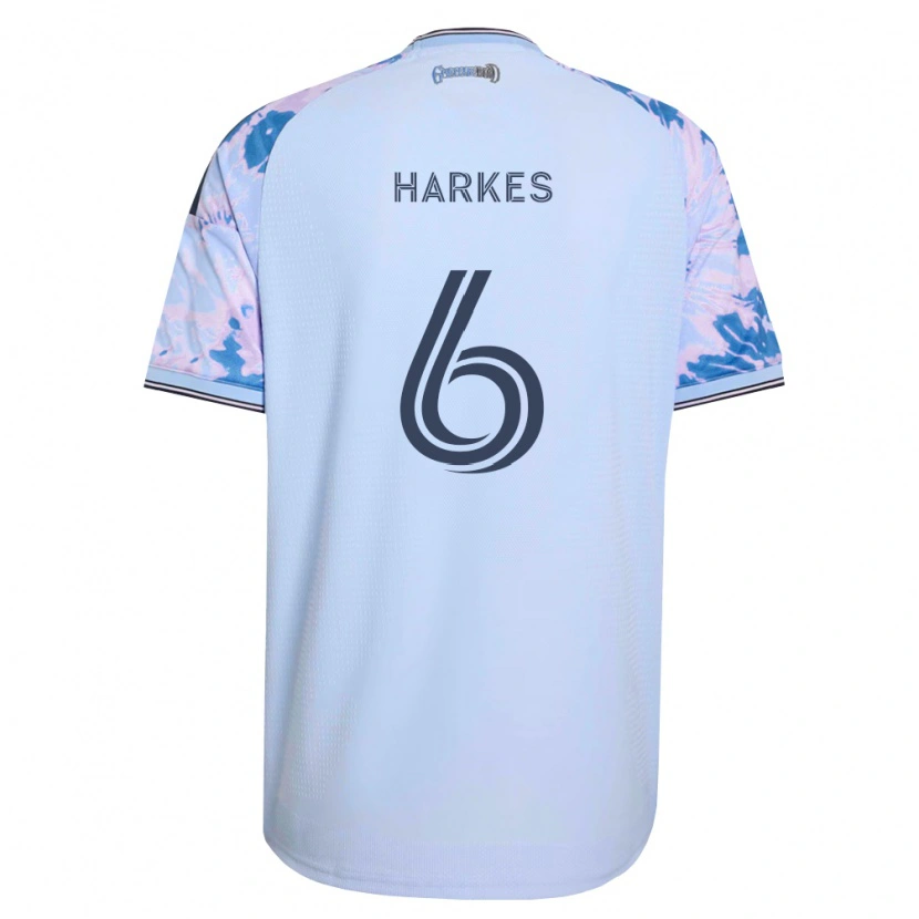 Danxen Mænd Ian Harkes #6 Kongelig Blå Hvid Sort Udebane Spillertrøjer 2026/27 Trøje T-Shirt