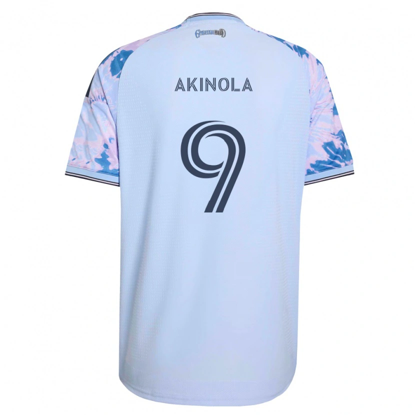 Danxen Mænd Ayo Akinola #9 Kongelig Blå Hvid Sort Udebane Spillertrøjer 2026/27 Trøje T-Shirt