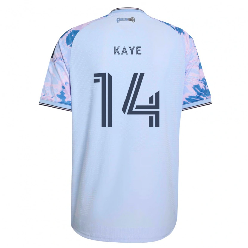 Danxen Mænd Mark-Anthony Kaye #14 Kongelig Blå Hvid Sort Udebane Spillertrøjer 2026/27 Trøje T-Shirt