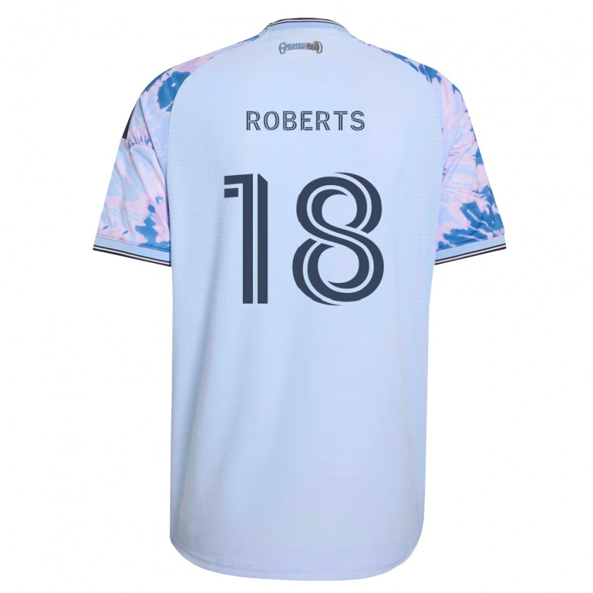 Danxen Mænd Reid Roberts #18 Kongelig Blå Hvid Sort Udebane Spillertrøjer 2026/27 Trøje T-Shirt