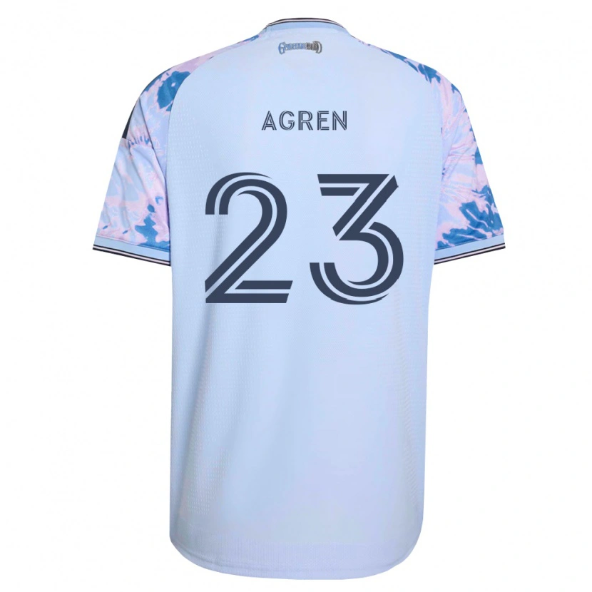 Danxen Mænd Oskar Agren #23 Kongelig Blå Hvid Sort Udebane Spillertrøjer 2026/27 Trøje T-Shirt