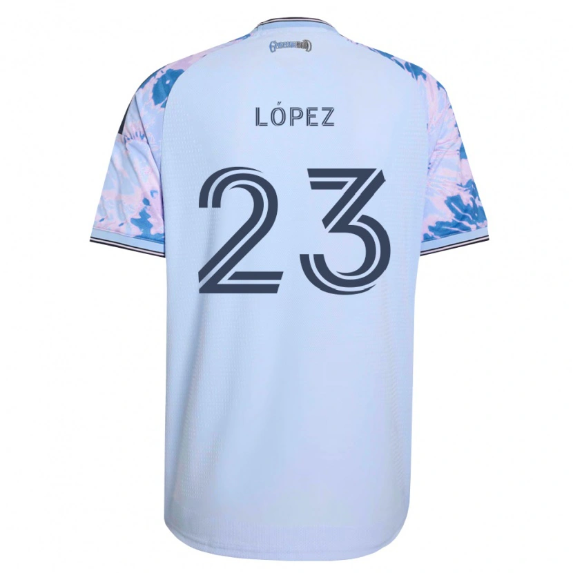 Danxen Mænd Hernán López #23 Kongelig Blå Hvid Sort Udebane Spillertrøjer 2026/27 Trøje T-Shirt