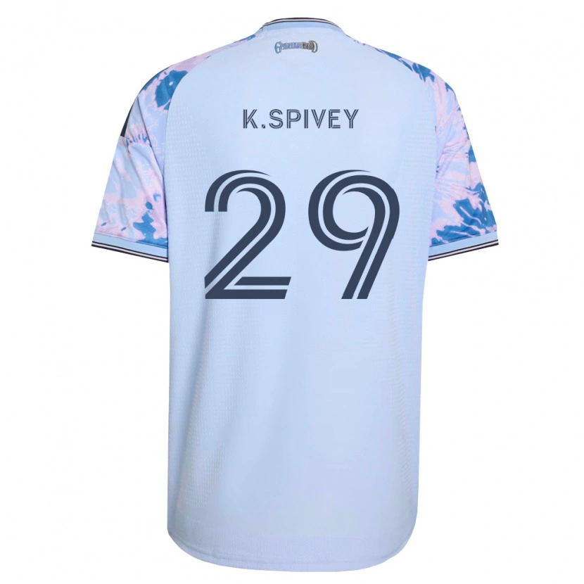 Danxen Mænd Kaedren Spivey #29 Kongelig Blå Hvid Sort Udebane Spillertrøjer 2026/27 Trøje T-Shirt