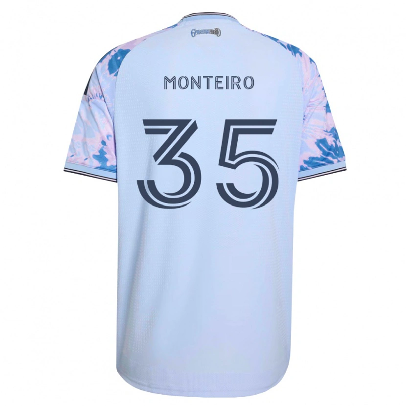 Danxen Mænd Jamiro Monteiro #35 Kongelig Blå Hvid Sort Udebane Spillertrøjer 2026/27 Trøje T-Shirt