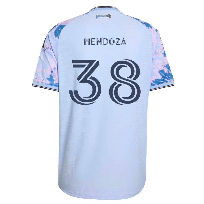 Danxen Mænd Edwyn Mendoza #38 Kongelig Blå Hvid Sort Udebane Spillertrøjer 2026/27 Trøje T-Shirt