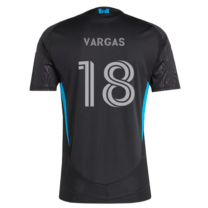 Danxen Mænd Kerwin Vargas #18 Sort Hvid Himmelblå Udebane Spillertrøjer 2026/27 Trøje T-Shirt
