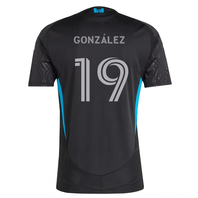 Danxen Mænd Daniel González #19 Sort Hvid Himmelblå Udebane Spillertrøjer 2026/27 Trøje T-Shirt
