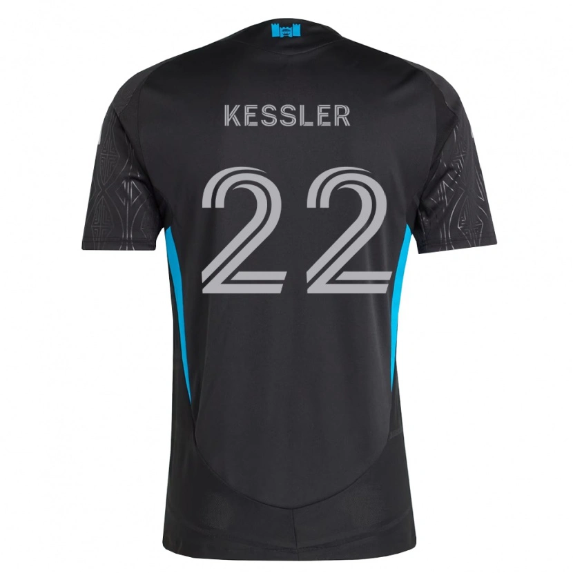 Danxen Mænd Henry Kessler #22 Sort Hvid Himmelblå Udebane Spillertrøjer 2026/27 Trøje T-Shirt