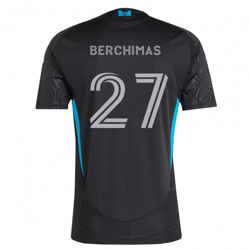 Danxen Mænd Nimfasha Berchimas #27 Sort Hvid Himmelblå Udebane Spillertrøjer 2026/27 Trøje T-Shirt