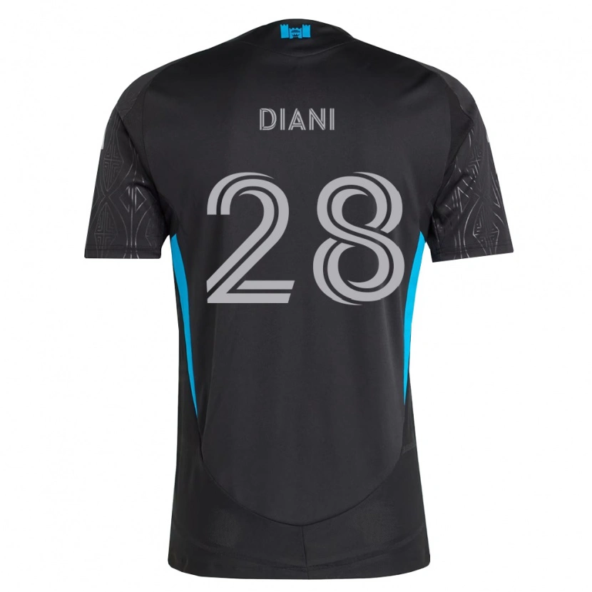Danxen Mænd Djibril Diani #28 Sort Hvid Himmelblå Udebane Spillertrøjer 2026/27 Trøje T-Shirt