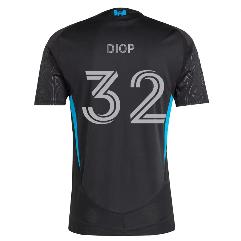 Danxen Mænd Hamady Diop #32 Sort Hvid Himmelblå Udebane Spillertrøjer 2026/27 Trøje T-Shirt