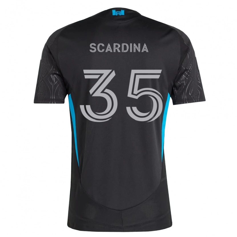 Danxen Mænd Nick Scardina #35 Sort Hvid Himmelblå Udebane Spillertrøjer 2026/27 Trøje T-Shirt