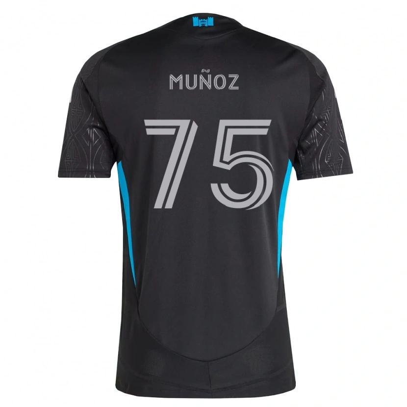 Danxen Mænd Jeremiah Muñoz #75 Sort Hvid Himmelblå Udebane Spillertrøjer 2026/27 Trøje T-Shirt